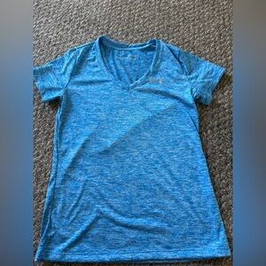Under Armour Heathered Blue V-Neck Tee